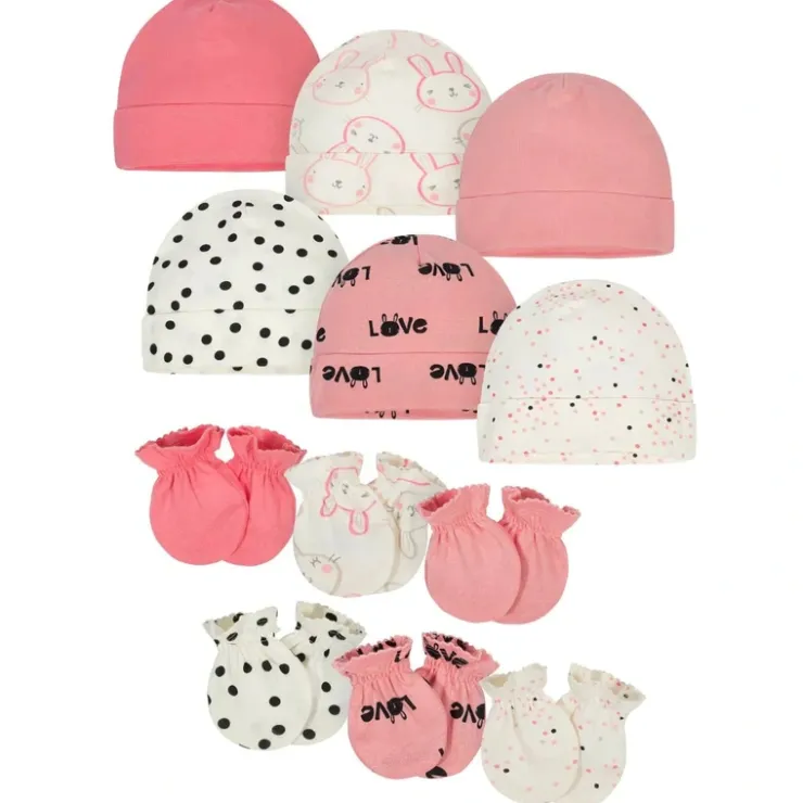 Bunny Cap and Mitten Set 12-Piece
