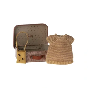 Knitted Dress & Bag in Suitcase, Mouse - Big Sister