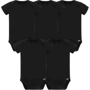 5-Pack Baby Neutral Black Onesies Bodysuits 3-6M