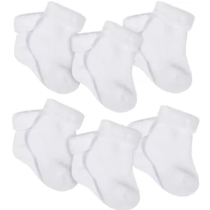 6-Pack Baby Neutral White Crew Socks