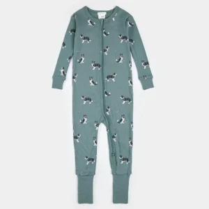 Pyjama Convertible Turquoise Fonc Imprim de Bergers Australiens - Petit Lem