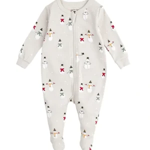 Pyjama Crme imprims de Bonhommes de Neige - Petit Lem