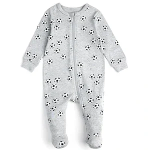 Pyjama grise chine imprim de ballons de soccer- Petit Lem